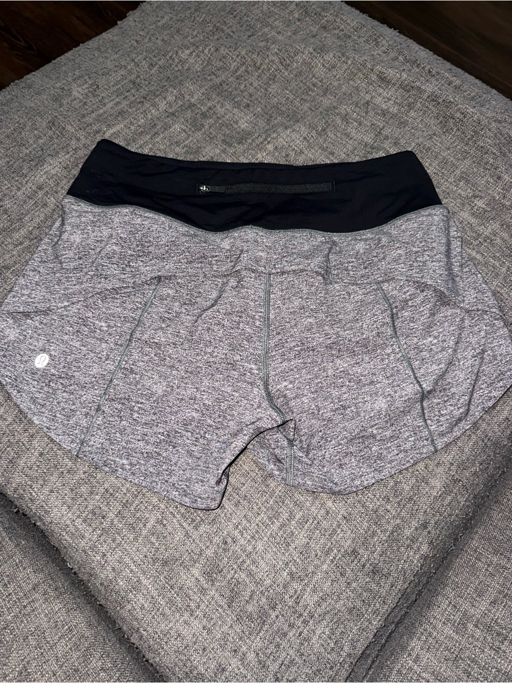 lululemon athletica Gray Running Shorts with Black Waistband